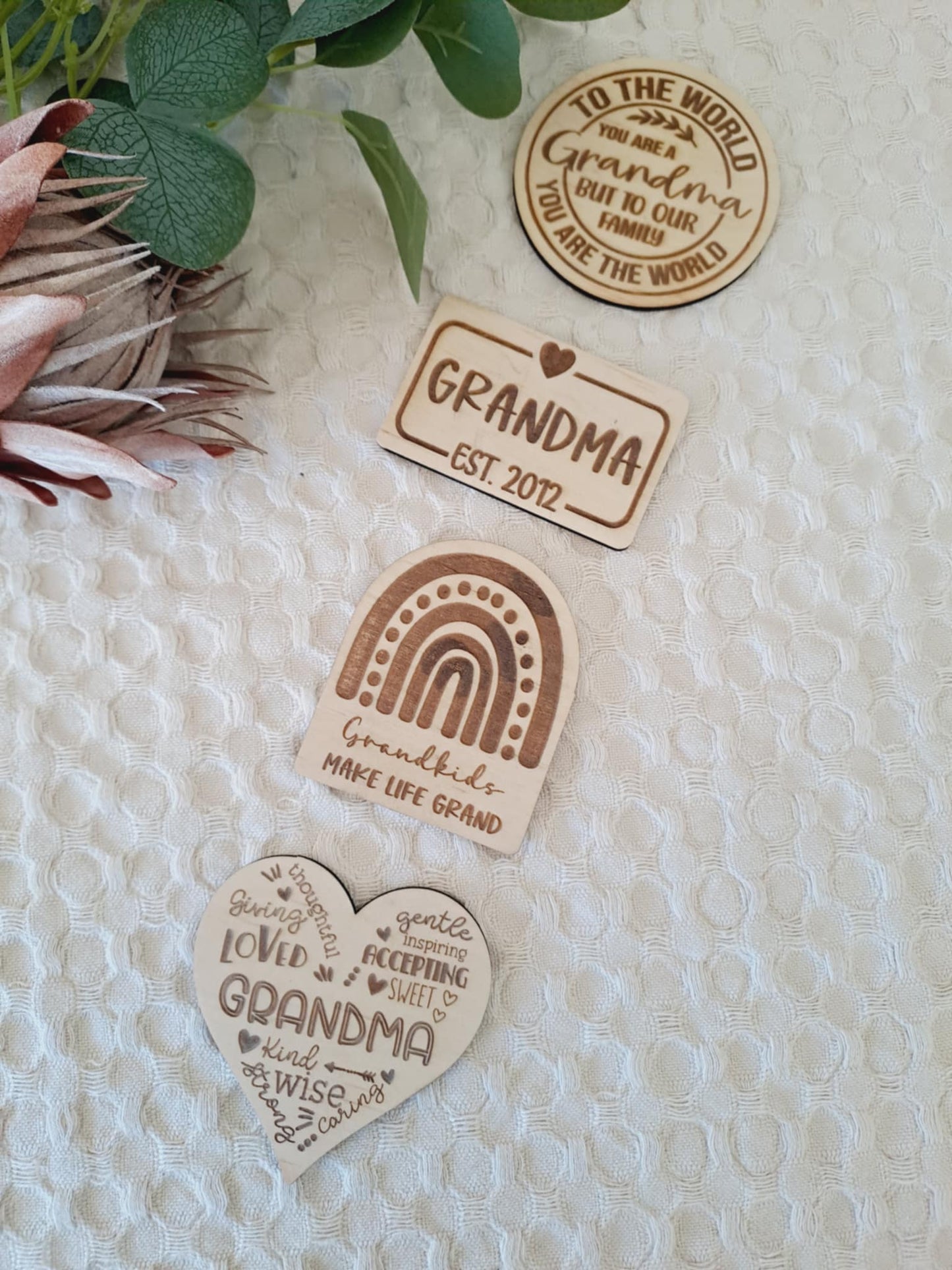 Grandma/Nanny Timber Magnet Set