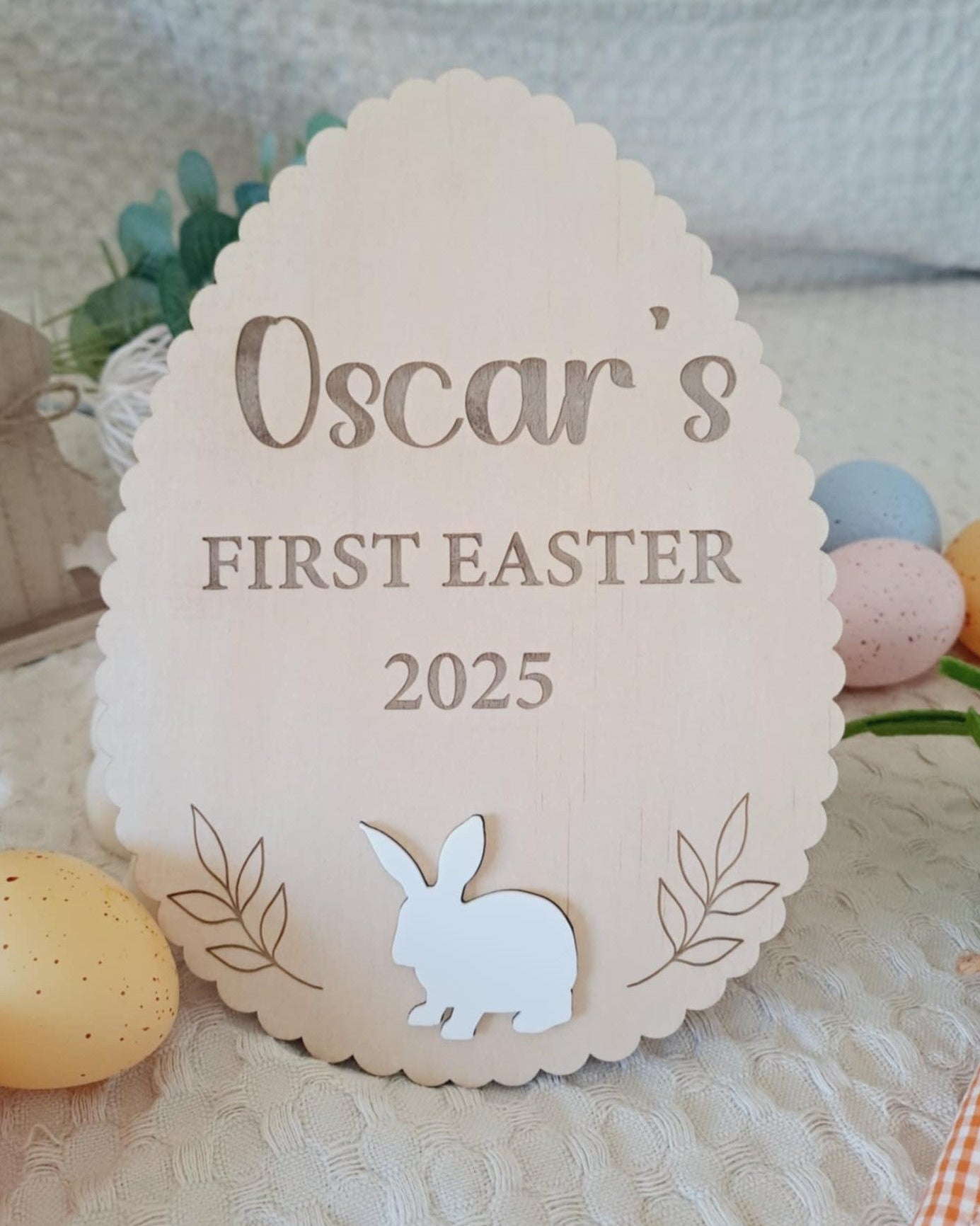 First Easter Plaque | Scalloped Egg