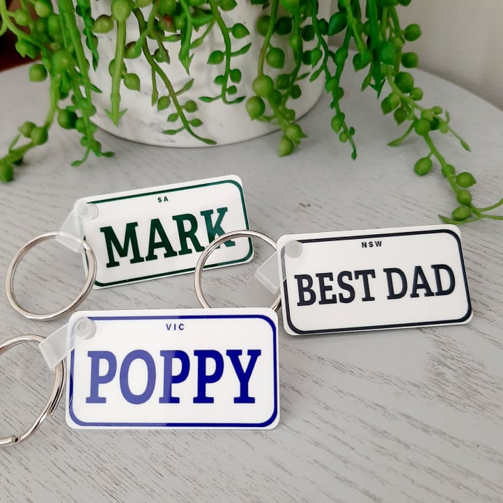 Mini Number Plate Keyring - Fathers Day Gift