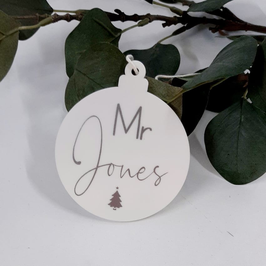 Personalised Christmas Bauble - Double Name