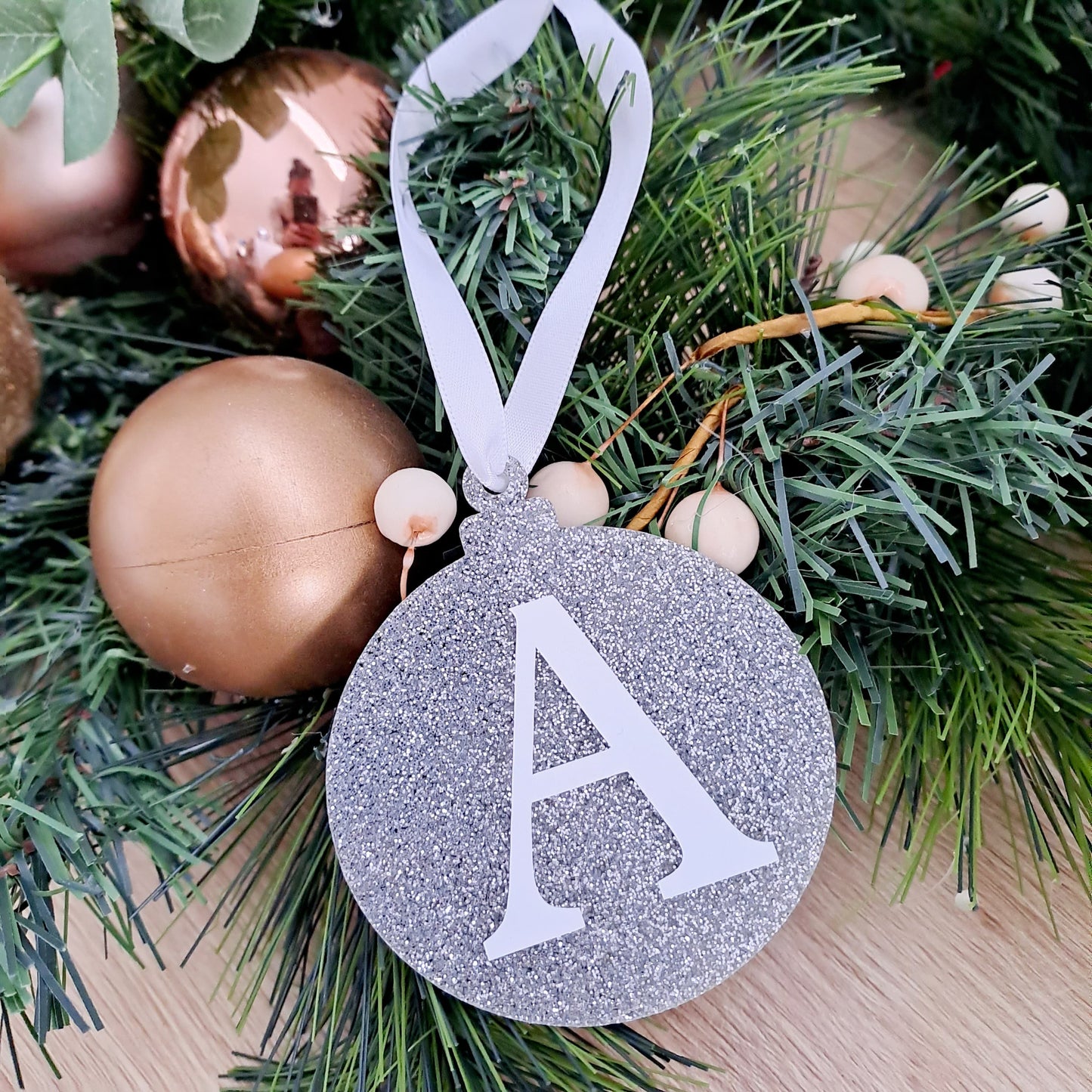 Initial Glitter Bauble - Christmas Tree Decoration