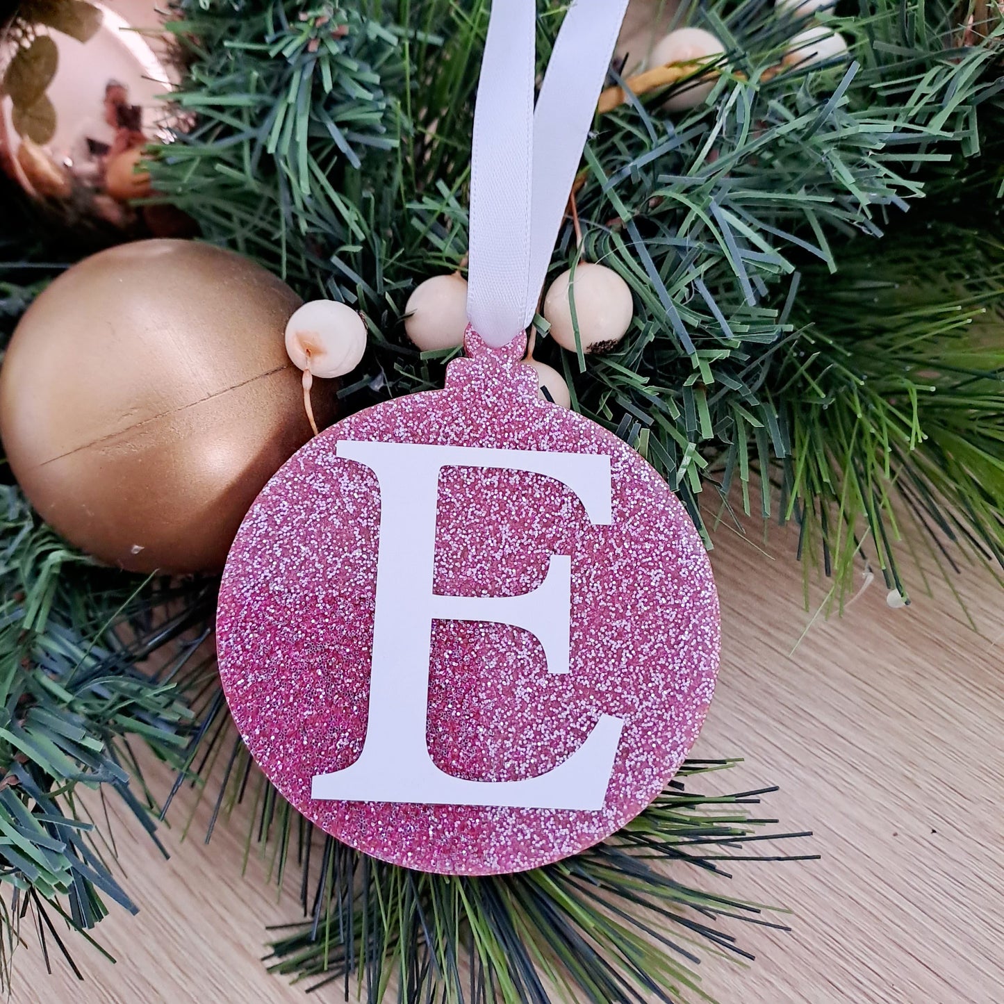 Initial Glitter Bauble - Christmas Tree Decoration