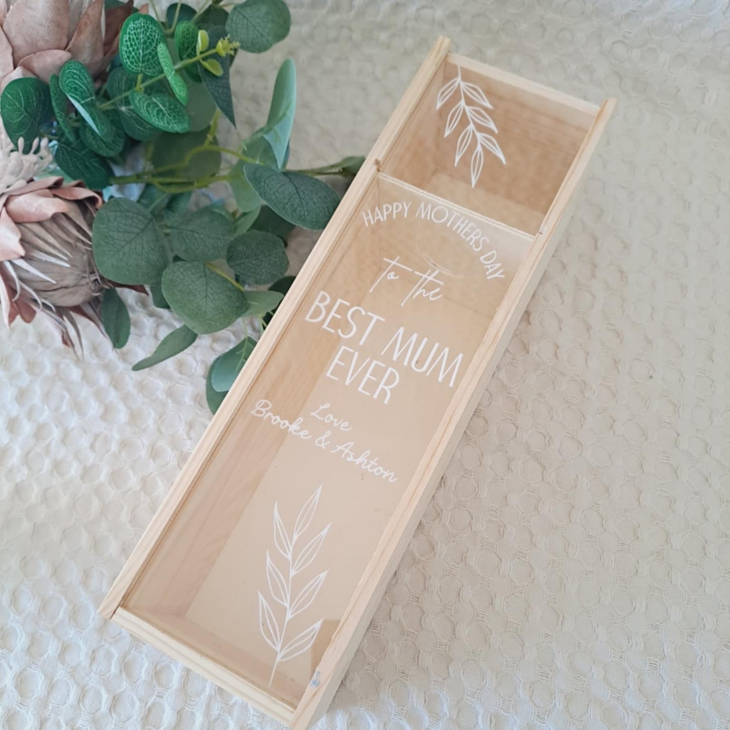 Personalised Timber Wine Box | Mum Designs