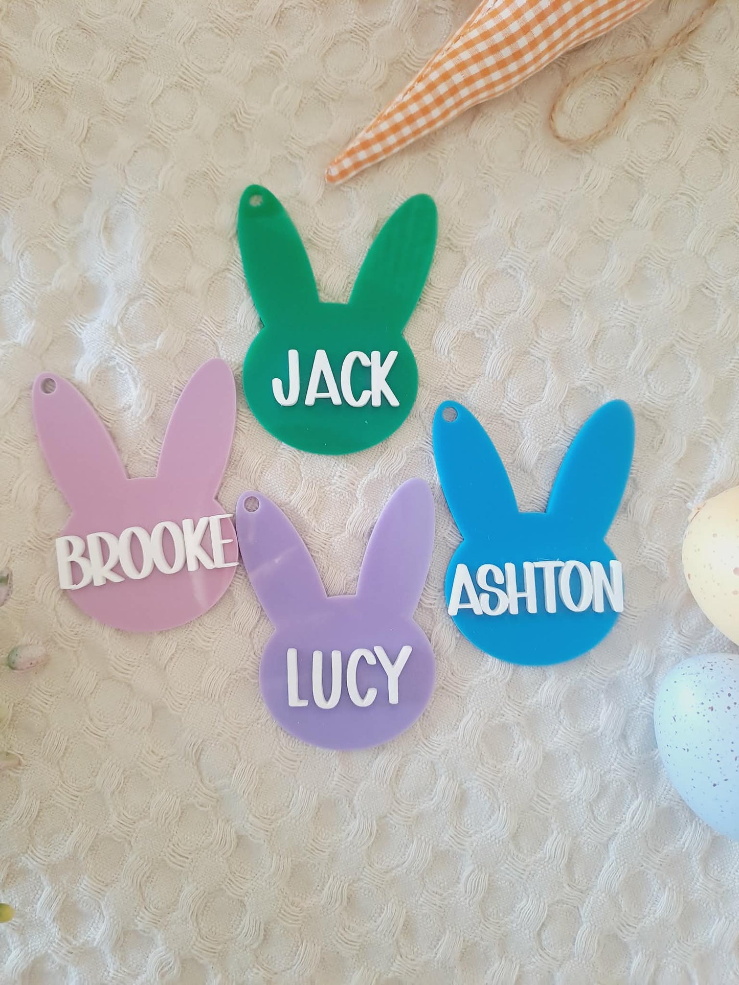 Acrylic Bunny Easter Tag