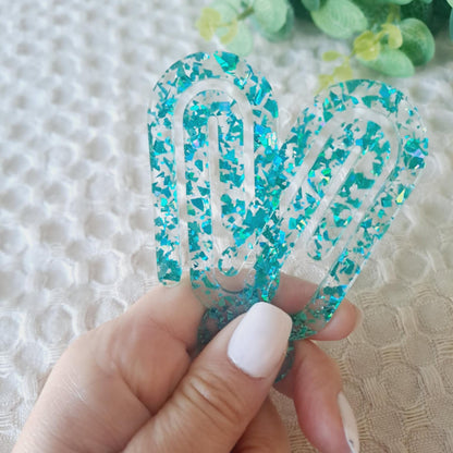 Jumbo Paper Clip Bookmark | Glitter Acrylic