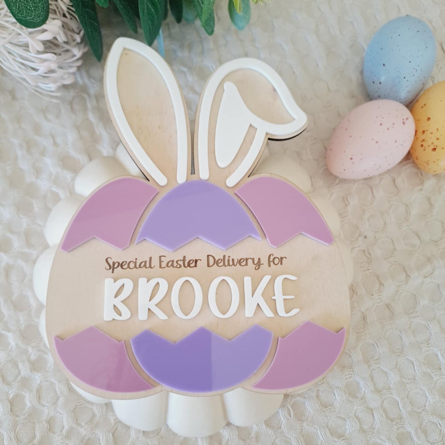 Easter Crate | Cracked Egg Bunny PLAQUE ONLY
