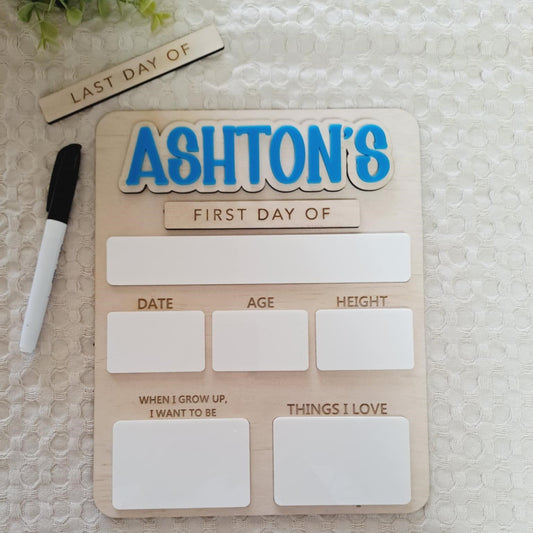 Personalised First/Last Day Board with Interchangeable Name