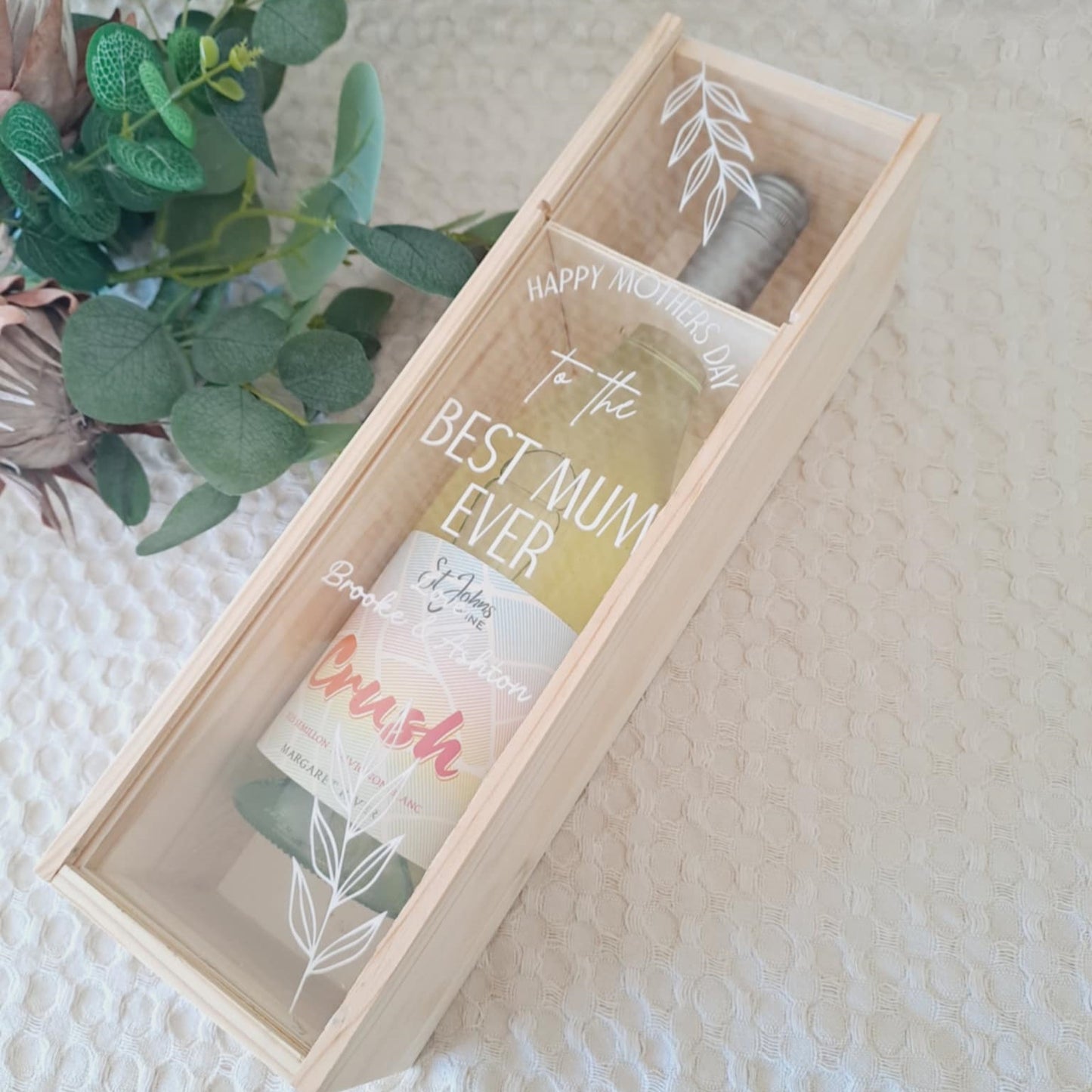 Personalised Timber Wine Box | Mum Designs