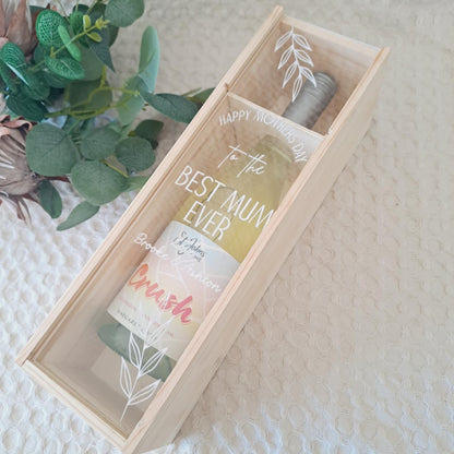 Personalised Timber Wine Box | Mum Designs