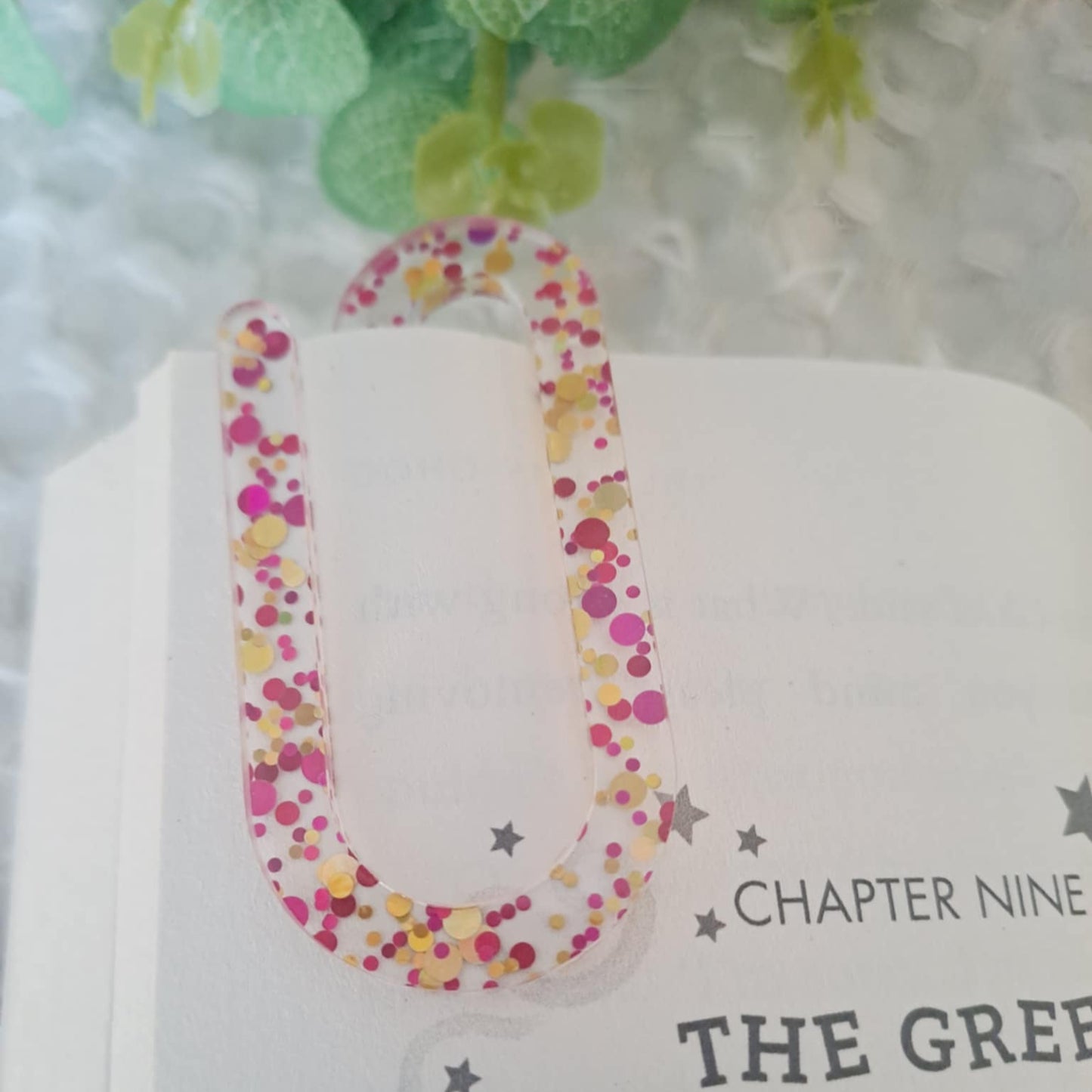 Jumbo Paper Clip Bookmark | Glitter Acrylic
