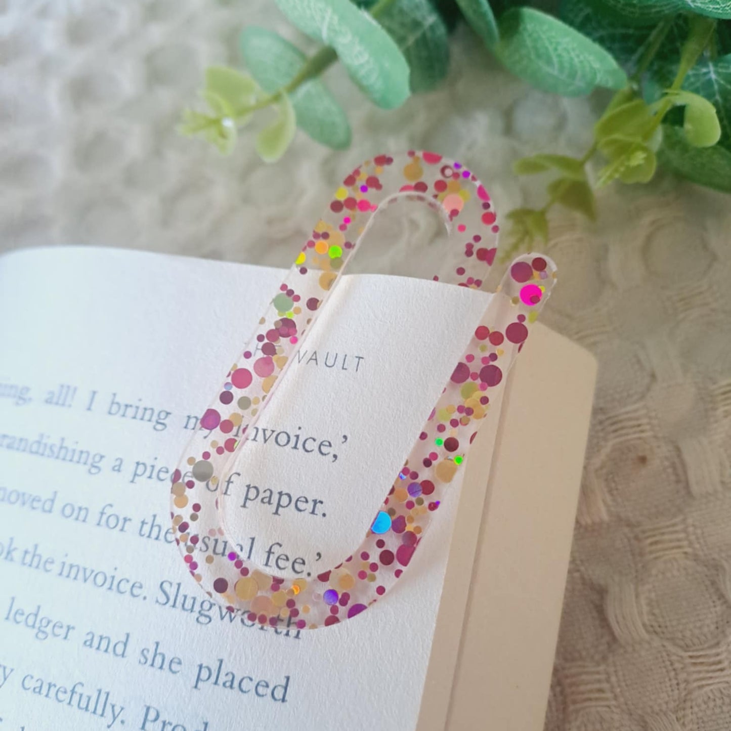 Jumbo Paper Clip Bookmark | Glitter Acrylic