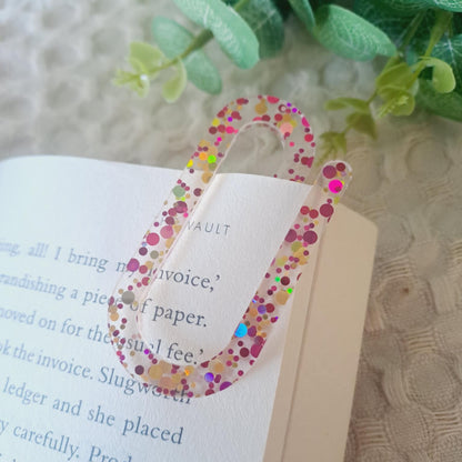 Jumbo Paper Clip Bookmark | Glitter Acrylic