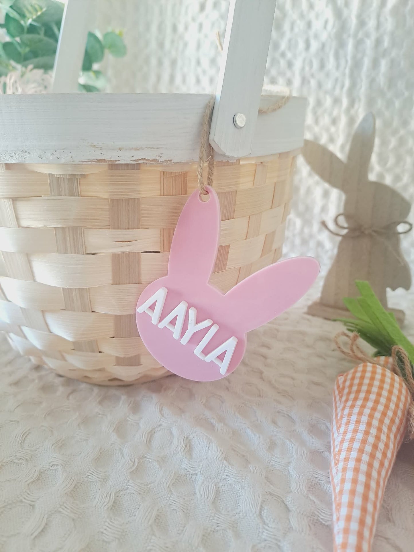 Acrylic Bunny Easter Tag