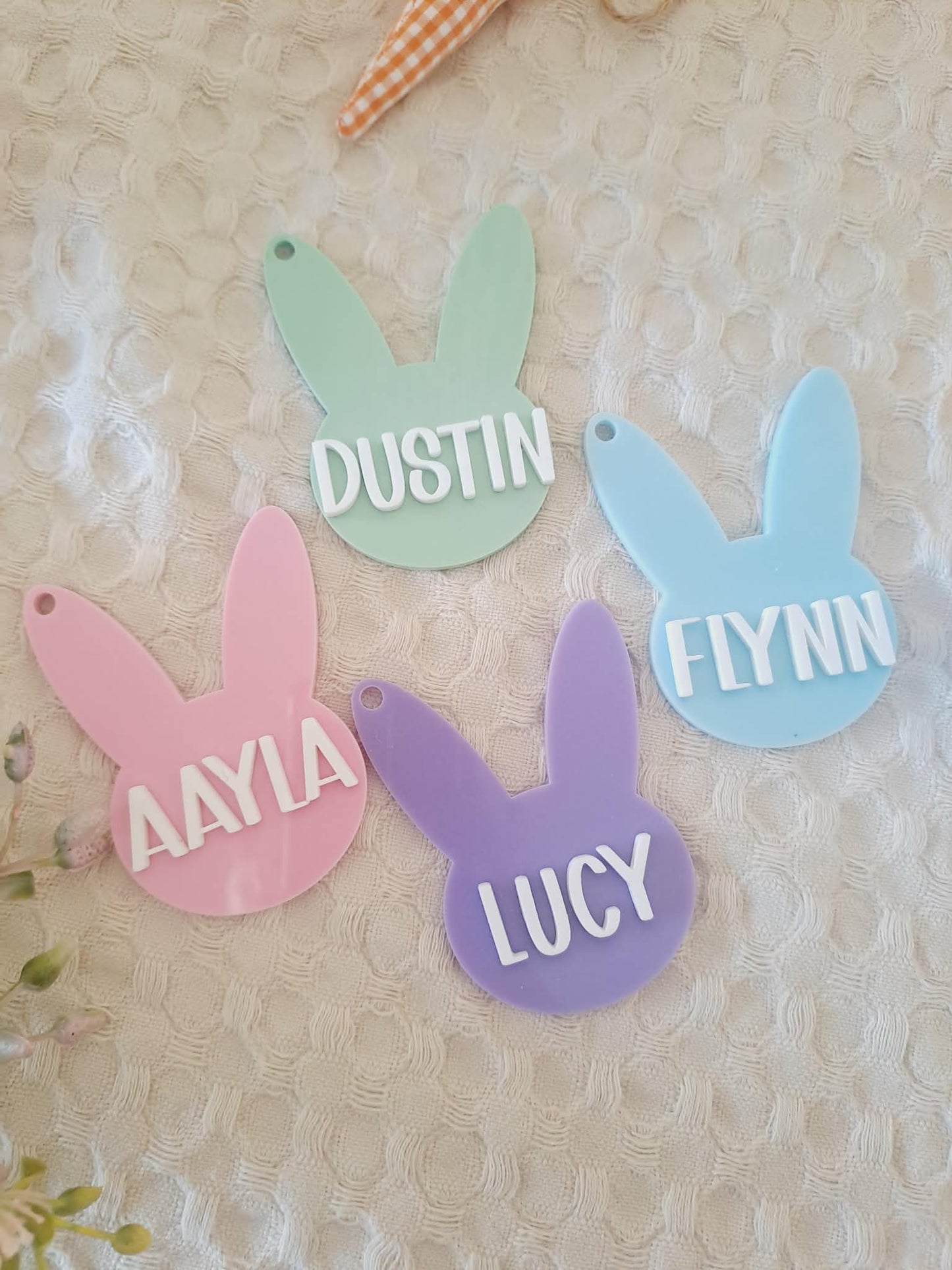 Acrylic Bunny Easter Tag