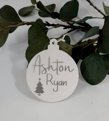 Personalised Christmas Bauble - Double Name
