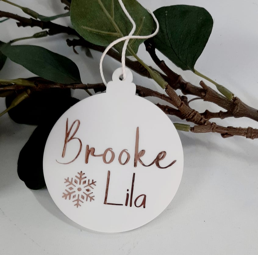 Personalised Christmas Bauble - Double Name