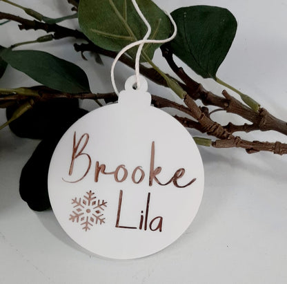 Personalised Christmas Bauble - Double Name
