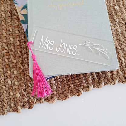 Personalised Book Mark ~ Leaf Design