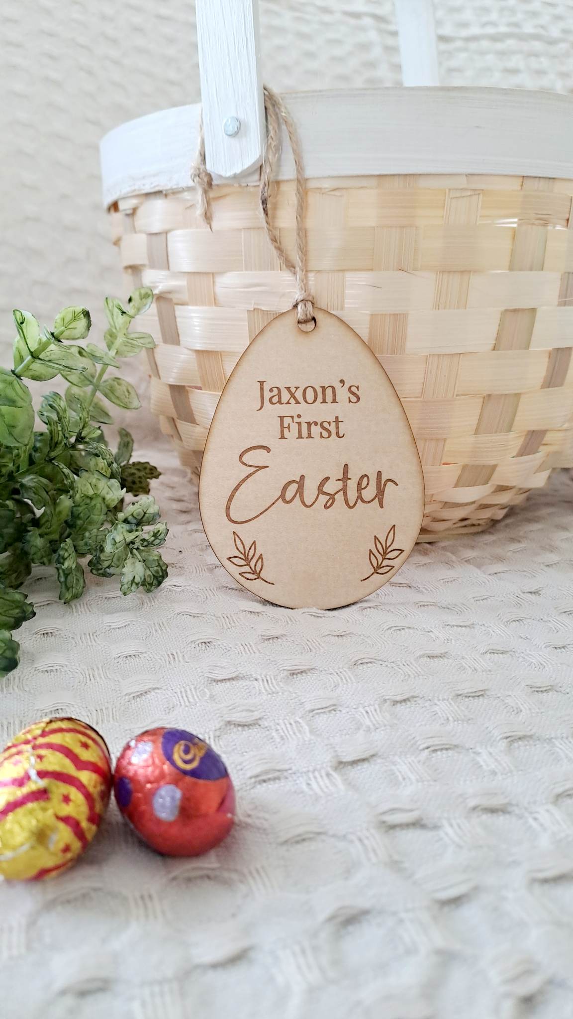 Personalised Easter Timber tags